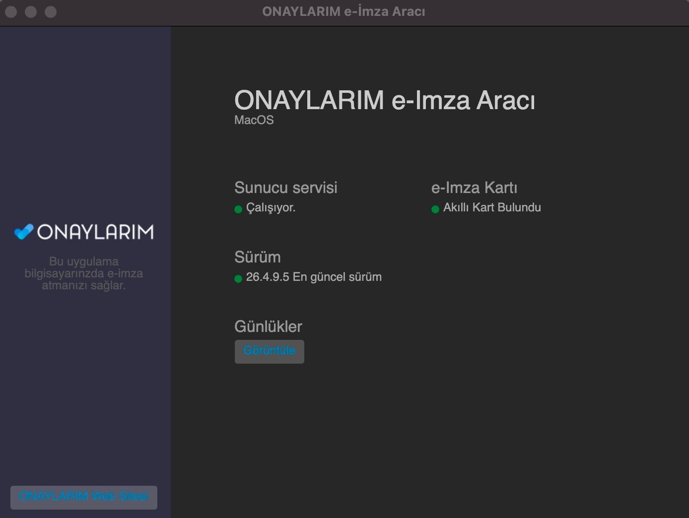 ONAYLARIM e-imza aracı