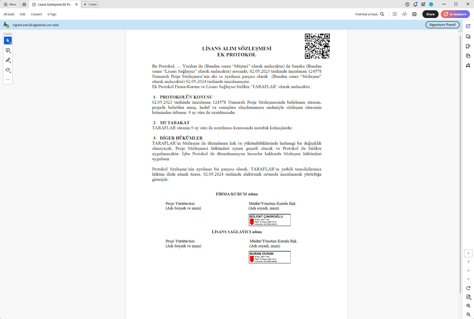 e-İmzalı dosyayı indirin